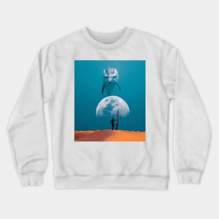 Dolphin and the moon Crewneck Sweatshirt